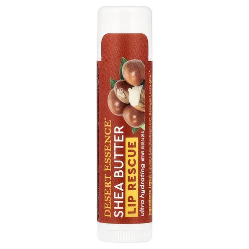 Desert Essence, Lip Rescue, Bálsamo labial ultrahidratante con manteca de karité, 4,25 g (0,15 oz)