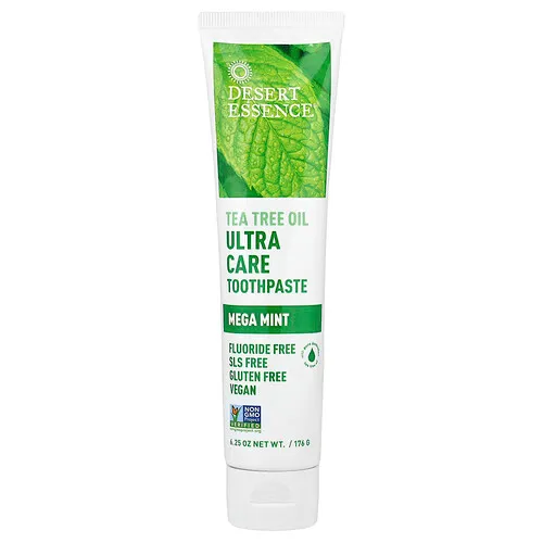 Desert Essence, Pasta dental para un cuidado extremo con aceite de árbol del té, Megamenta, 176 g (6,25 oz)