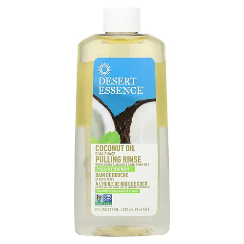 Desert Essence, Aceite de coco de doble fase, Enjuague para tirar, 236 ml (8 oz. Líq.)