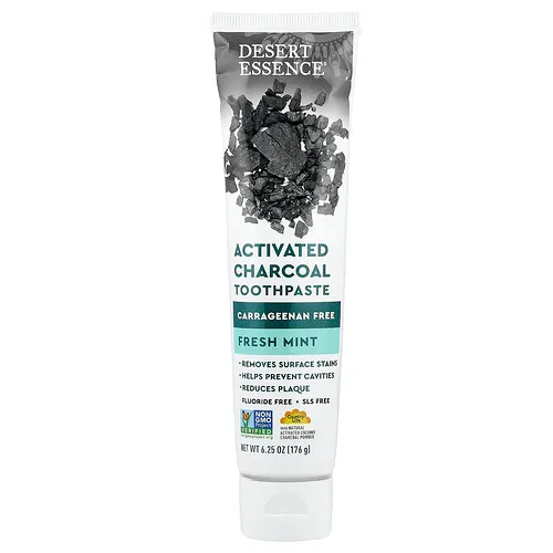 Desert Essence, Pasta dental con carbón vegetal activado, Menta fresca, 176 g (6,25 oz)