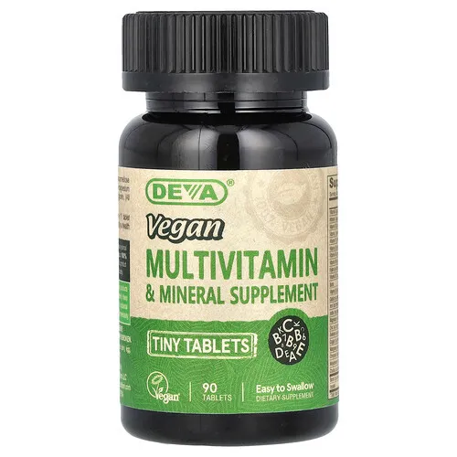 Deva, Suplemento multivitamínico y mineral vegano, 90 comprimidos pequeños