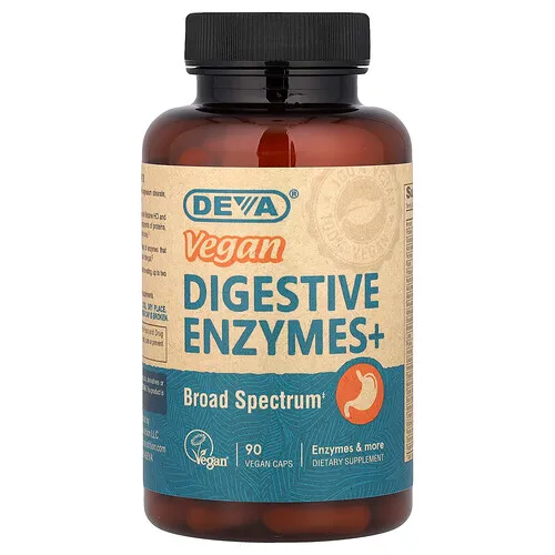 Deva, Enzimas digestivas veganas, 90 cápsulas veganas