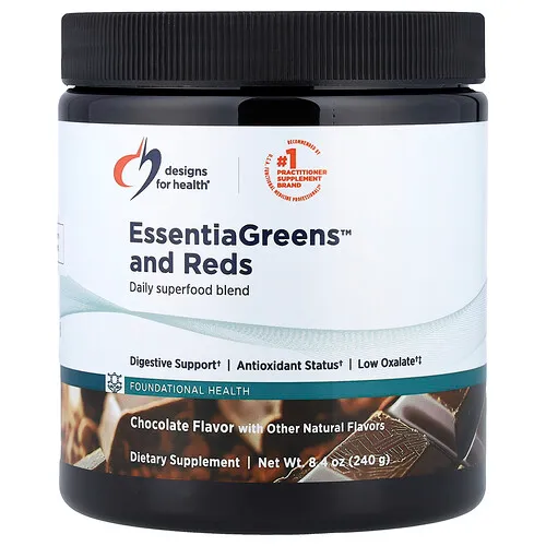 Designs For Health, EssentiaGreens™ y tintos, Chocolate, 240 g (8,4 oz)