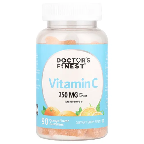 Doctor's Finest, Gomitas con vitamina C, Naranja, 90 gomitas (125 mg por gomita)