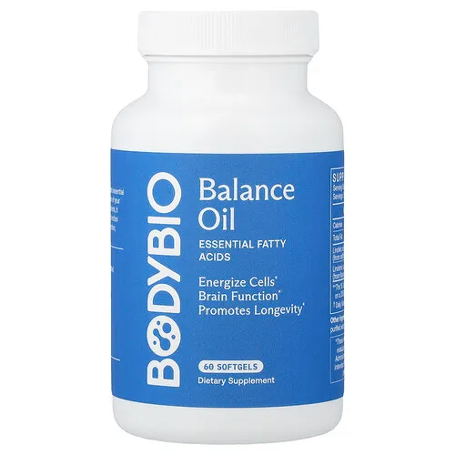 BodyBio, Balance Oil, Ácidos grasos esenciales, 60 cápsulas blandas