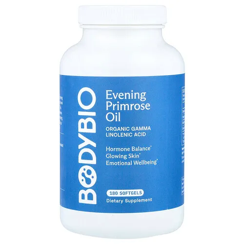 BodyBio, Aceite de onagra, 180 cápsulas blandas