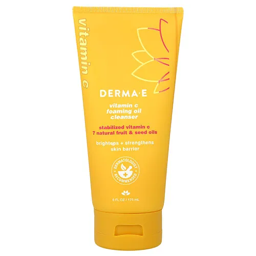 DERMA E, Espuma de limpieza con aceite de vitamina C, 175 ml (6 oz. líq.)