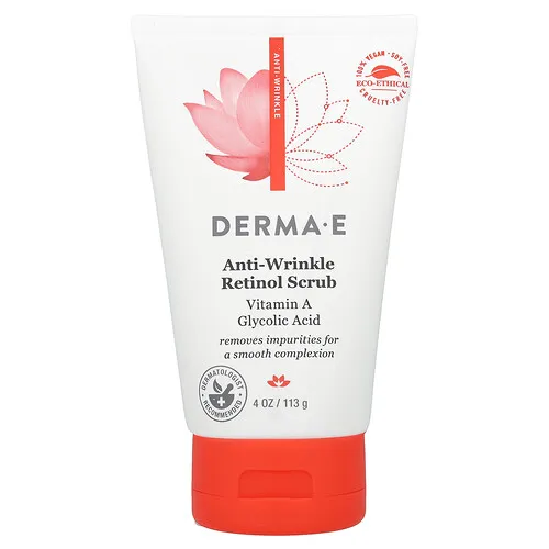 DERMA E, Antiarrugas, Exfoliante con retinol, 113 g (4 oz)