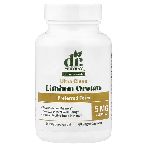 Dr. Murray's, Orotato de litio, 5 mg, 60 cápsulas vegetales