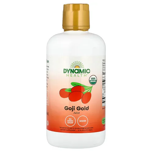 Dynamic Health, Oro de Goji orgánico certificado, 100% zumo, 946 ml (32 oz. Líq.)