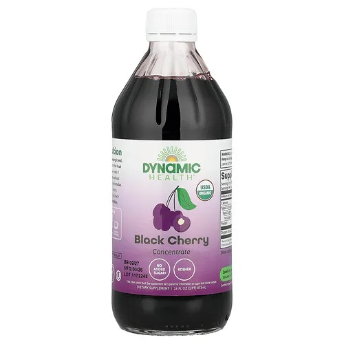 Dynamic Health, Concentrado de cereza negra, Vidrio, 473 ml (16 oz. líq.)