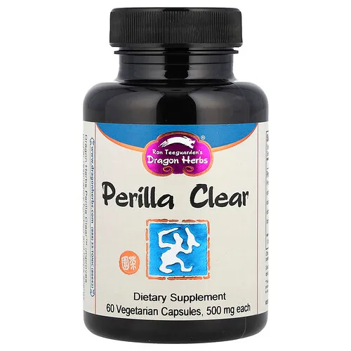 Dragon Herbs, Perilla Clear, Suplemento alimentario, 500 mg, 60 cápsulas vegetales