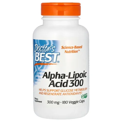 Doctor's Best, Ácido alfa-lipoico 300, 300 mg, 180 cápsulas vegetales