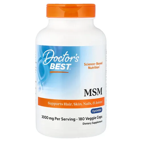 Doctor's Best, MSM, 180 cápsulas vegetales (1000 mg por cápsula)