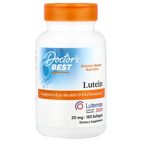 Doctor's Best, Luteína con Lutemax 2020, 20 mg, 180 cápsulas blandas