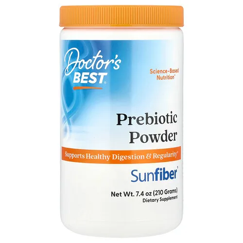 Doctor's Best, Prebióticos en polvo, Sunfiber®, Sin sabor, 210 g (7,4 oz)