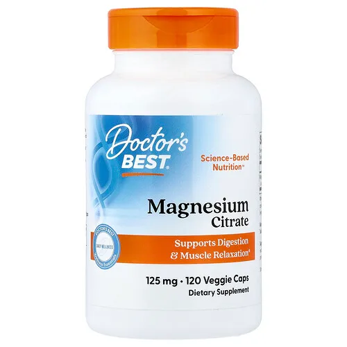 Doctor's Best, Citrato de magnesio, 125 mg, 120 cápsulas vegetales