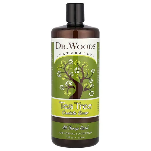 Dr. Woods, Jabón de castilla de árbol de té, 32 oz (946 ml)