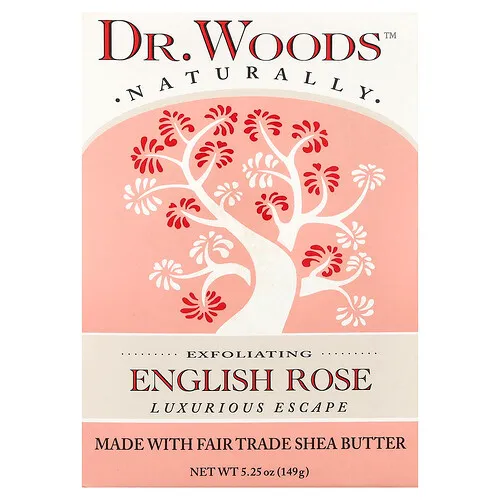 Dr. Woods, Barra de jabón English Rose, Iluminador de la piel, 149 g (5,25 oz)