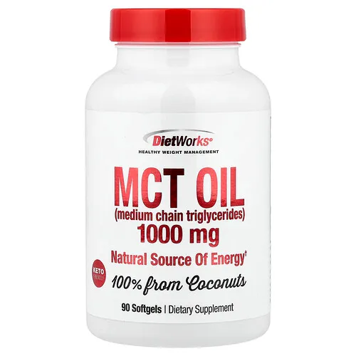 DietWorks, Aceite de MCT, 1000 mg, 90 cápsulas blandas