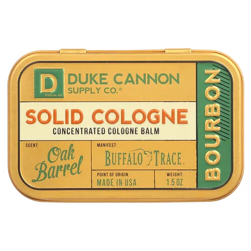 Duke Cannon Supply Co., Colonia sólida, Bourbon, Barril de roble, 1,5 oz