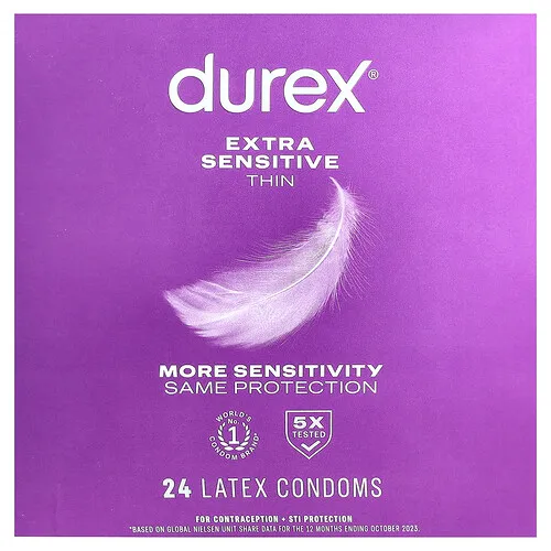 Durex, Extrasensible y fino, 24 preservativos de látex