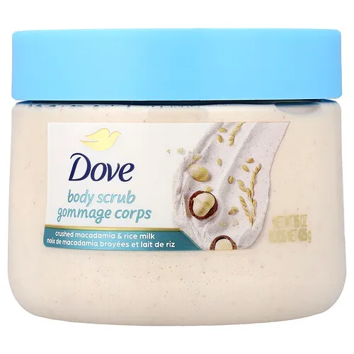 Dove, Exfoliante corporal, Macadamia triturada y bebida de arroz, 425 g (15 oz)