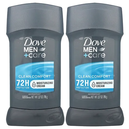 Dove, Men+Care, Desodorante antitranspirante, Comodidad pura, Paquete de 2 piezas, 76 g (2,7 oz) cada una