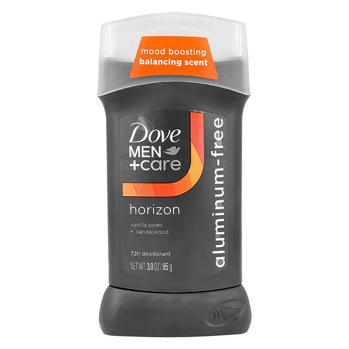 Dove, Men + Care, Desodorante sin aluminio sin aluminio, Vaina de vainilla Horizon y sándalo, 85 g (3 oz)