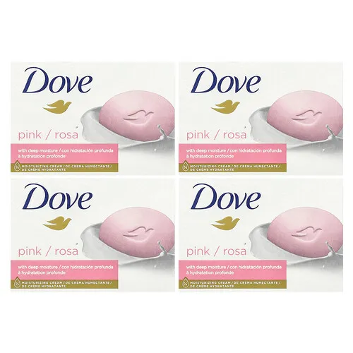 Dove, Barra de jabón de belleza con humectación profunda, Rosa, 4 barras, 106 g (3,75 oz) cada una