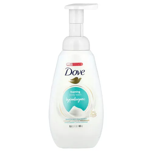 Dove, Jabón líquido espumante para el cuerpo, Hipoalergénico, Piel sensible, 400 ml (13,5 oz. líq.)