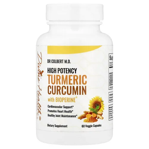 Divine Health, Cúrcuma con BioPerine, Alta potencia, 60 cápsulas vegetales