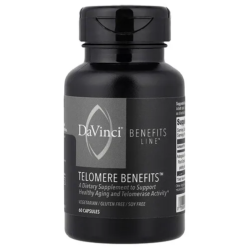 DaVinci Laboratories, Benefits Line™, Telomere Benefits™, Suplemento para favorecer un envejecimiento saludable y la actividad de la telomerasa, 60 cápsulas (250 mg por cápsula)