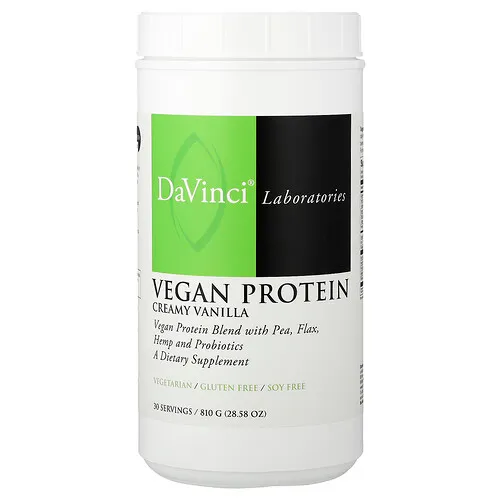 DaVinci Laboratories, Proteína vegana, Vainilla cremosa`` 810 g (28,58 oz)