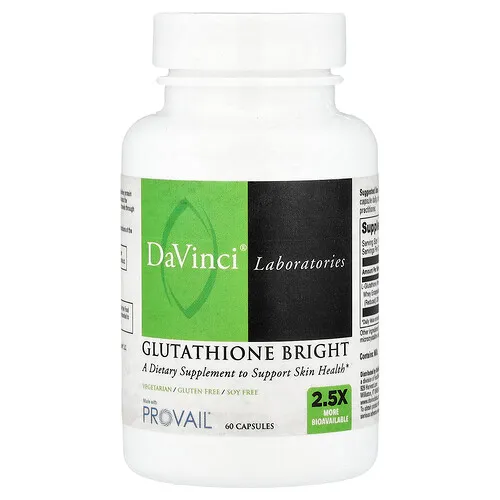 DaVinci Laboratories, Glutatión brillante, 60 cápsulas (200 mg por cápsula)