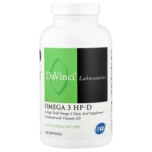 DaVinci Laboratories, Omega-3 HP-D, 120 cápsulas blandas