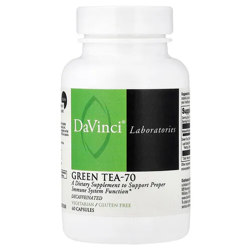DaVinci Laboratories, Té verde 70, Descafeinado, 60 cápsulas