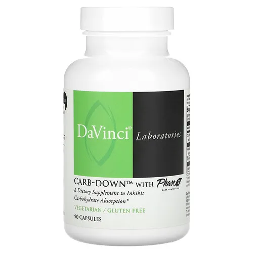 DaVinci Laboratories, Carb-Down con controlador de carbohidratos Phase 2`` 90 cápsulas