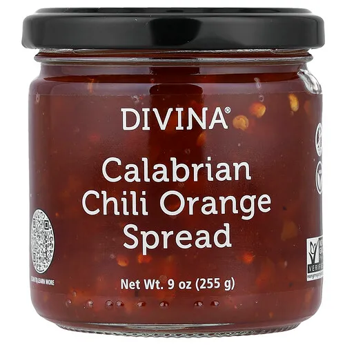 Divina, Pasta untable de chile de Calabria y naranja, 255 g (9 oz)
