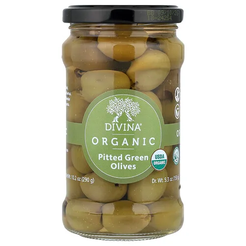 Divina, Aceitunas verdes orgánicas sin hueso, 150 g (5,3 oz)