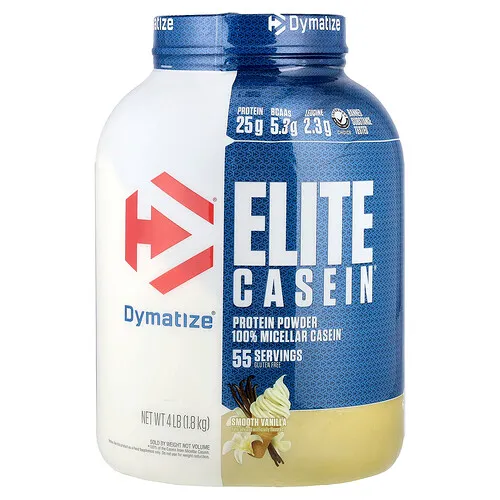 Dymatize, Elite Casein®, Vainilla suave, 1,8 kg (4 lb)