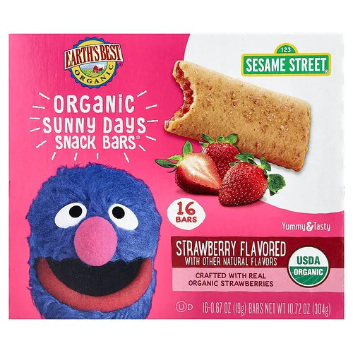 Earth's Best, Barritas Sunny Days® orgánicas, 2 años en adelante, Fresa, 16 barritas, 19 g (0,67 oz) cada una
