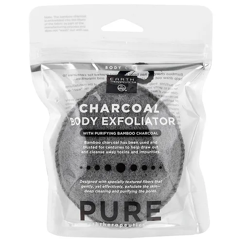 Earth Therapeutics, Pure, Exfoliante corporal de carbón vegetal con carbón vegetal de bambú purificante, 1 Exfoliante