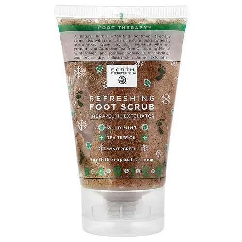Earth Therapeutics, Básicos, Exfoliante refrescante para los pies, Exfoliante terapéutico`` 118 ml (4 oz. Líq.)