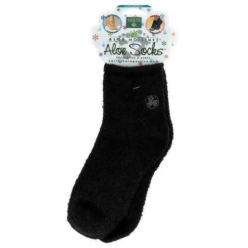 Earth Therapeutics, Aloe Moisture™, Aloe Socks™, Sabor negro, 1 par