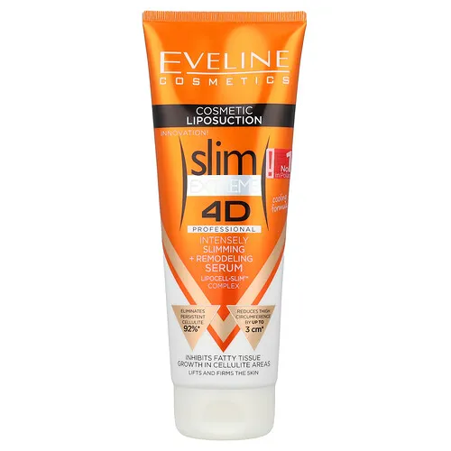 Eveline Cosmetics, Slim Extreme 4D, Sérum adelgazante y remodelador intenso, 250 ml (8,8 oz. líq.)