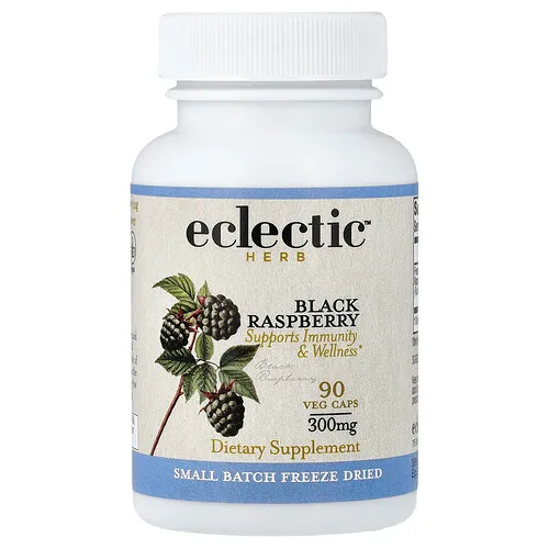 Eclectic Herb, Frambuesa negra, Promueve el sistema inmunitario y el bienestar, 300 mg, 90 cápsulas vegetales