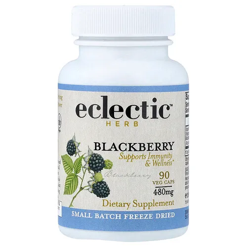 Eclectic Herb, Zarzamora, Favorece el sistema inmunitario y el bienestar, 90 cápsulas vegetales (480 mg por cápsula)