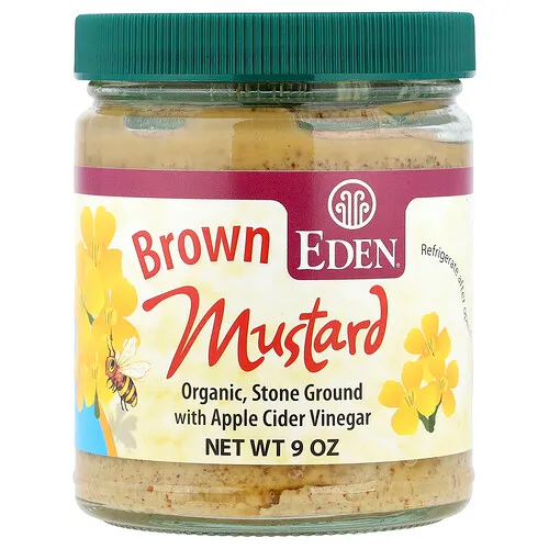 Eden Foods, Mostaza marrón orgánica con vinagre de sidra de manzana, 9 oz