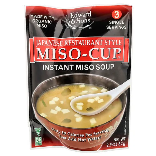 Edward & Sons, Miso-Cup®, Estilo de restaurante japonés, 3 porciones individuales, 82 g (2,9 oz)